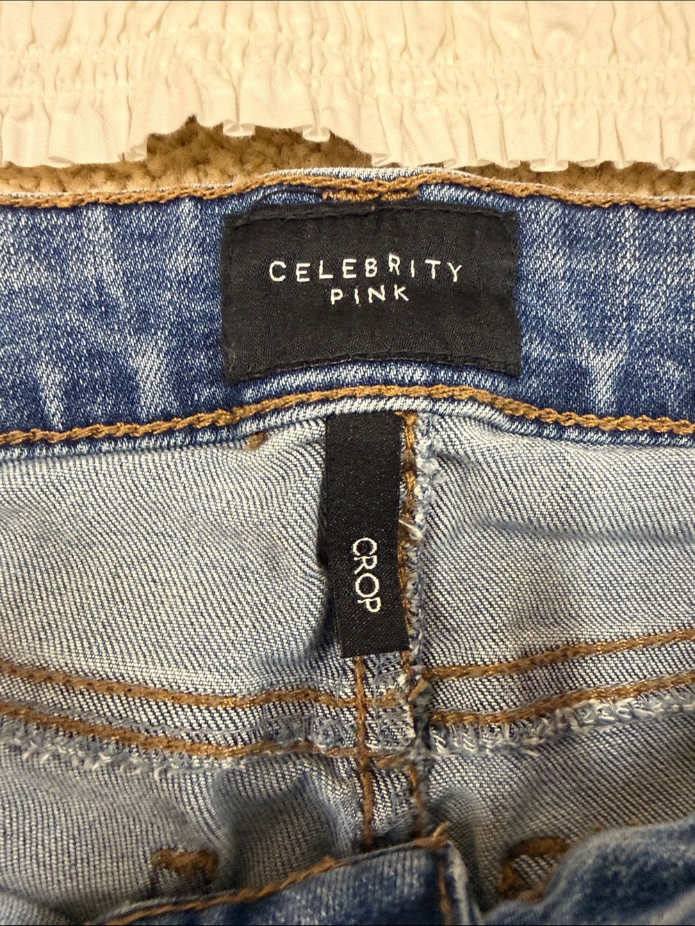 Celebrity Pink Light Blue Distressed Jeans and white summer top - Picture 2 of 5